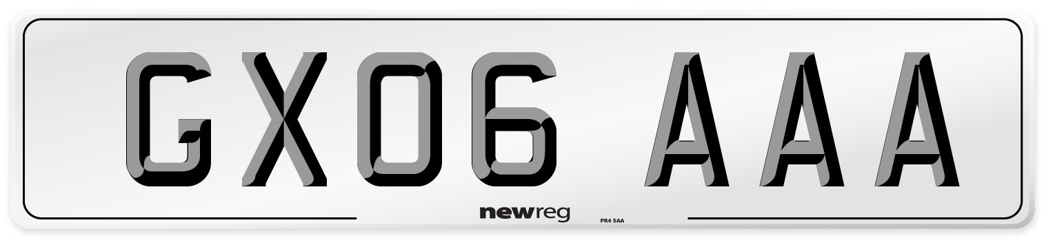 GX06 AAA Number Plate from New Reg
